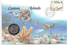 Münzbrief Caymon Inseln 1987  aus Sammlung 23 Münzbriefe alle Welt