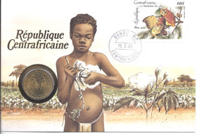 Münzbrief Zentralafrica 25F 1984   Einzelwert aus Sammlung 23 Münzbriefe alle Welt