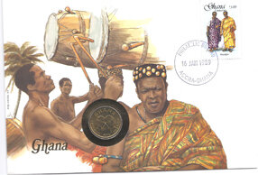 Münzbrief Ghana 1984   Einzelwert aus Sammlung 23 Münzbriefe alle Welt