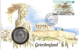 Münzbrief Griechenland 1980   Einzelwert aus Sammlung 23 Münzbriefe alle Welt