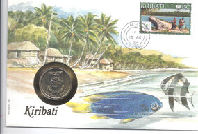 Münzbrief Kiribati 1989   Einzelwert aus Sammlung 23 Münzbriefe alle Welt