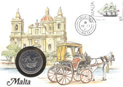 Münzbrief Malta 1972    Einzelwert aus Sammlung 23 Münzbriefe alle Welt