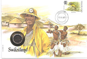 Münzbrief Swaziland 1981    Einzelwert aus Sammlung 23 Münzbriefe alle Welt