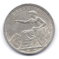 30002- 5 Franken 1850  sitzende Helvetia vorzüglich