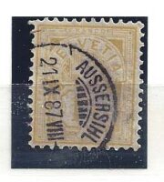 57 , 1882 Ziffermarken 15 Rp gelb Zch-Aussersihl 21.IX.1887