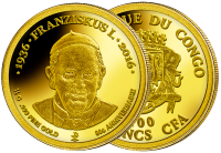 80.Geburtstag Papst Franziskus  11mm 0.999/100 Gold