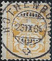 57 Ziffermarken 15 Rap gelb 23.9.1884 Zentrumstempel Rothenburg  Luxus