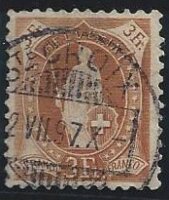 72A stehende Helvetia Vollstempel 2.8.1877 St. Croix