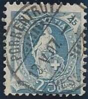 73D stehende Helvetia Zentrumstempel 13.5.1907 Porrentruy