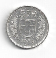 5 Franken 1954 Silber ss
