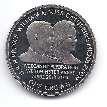 Gibraltar 1 Crown Hochzeit Prince William und Catherine  Middleron,  2011 3, 40mm , PP